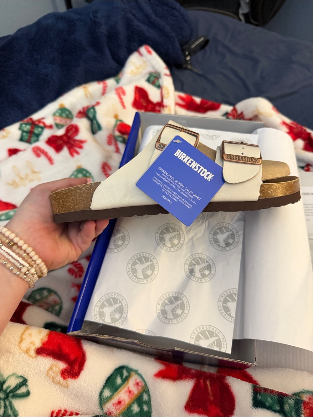 Birkenstock White Double-Buckle Slide Sandals - Picture 2 of 6